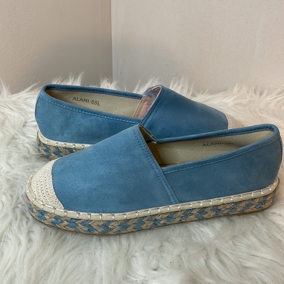 Olivia +Kate womens flat canvas color baby blue size 8 - Picture 5 of 6